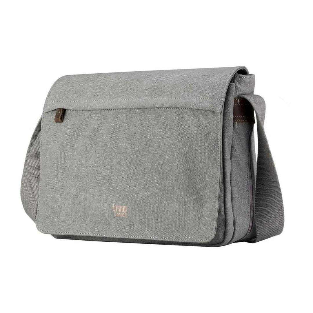 TRP0240 Troop London Classic Canvas Laptop Messenger Bag - 16.5 Diagonally - Shangri-La Fashion