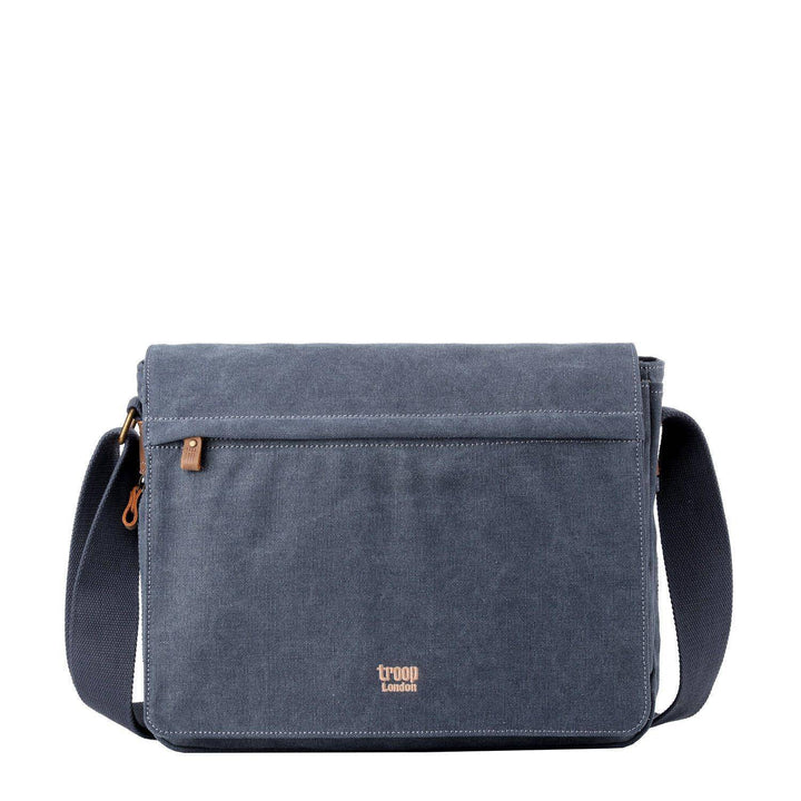 TRP0240 Troop London Classic Canvas Laptop Messenger Bag - 16.5 Diagonally