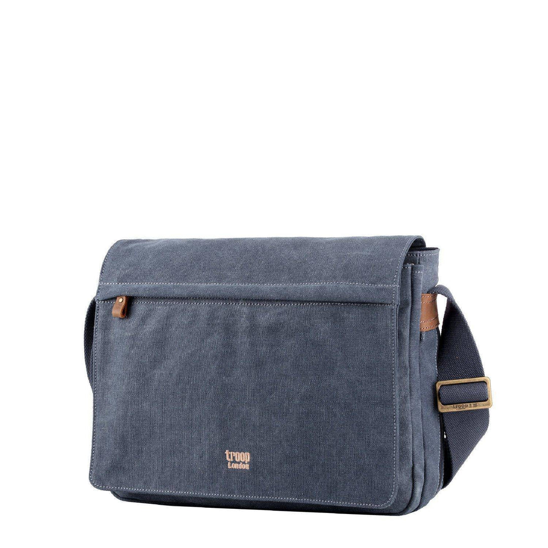 TRP0240 Troop London Classic Canvas Laptop Messenger Bag - 16.5 Diagonally