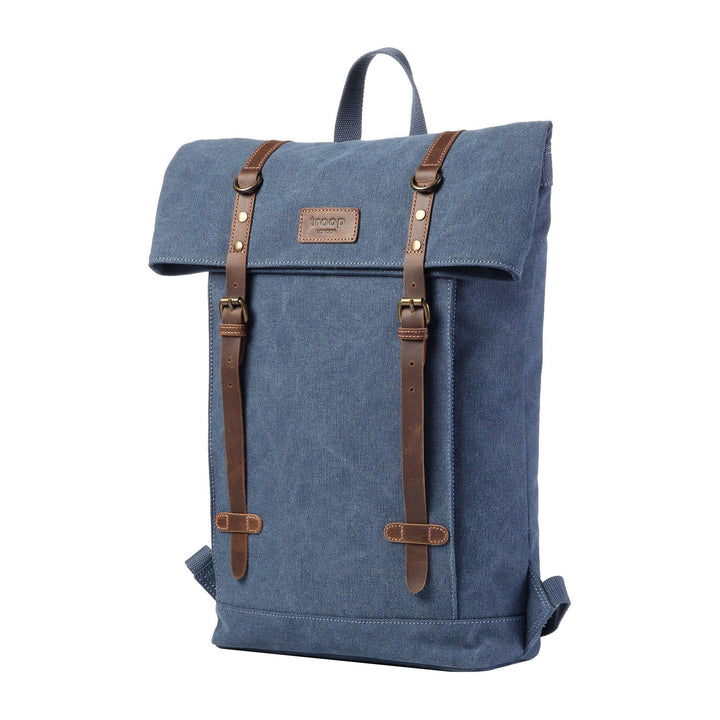 TRP0425 Troop London Heritage Canvas 15" Laptop Backpack, Smart Casual Daypack with Foldable Top-9