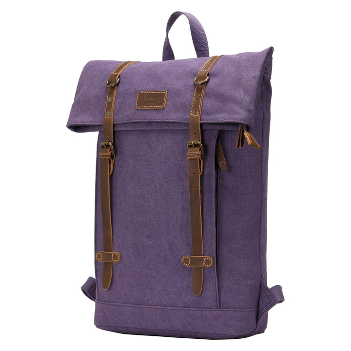 TRP0425 Troop London Heritage Canvas 15" Laptop Backpack, Smart Casual Daypack with Foldable Top