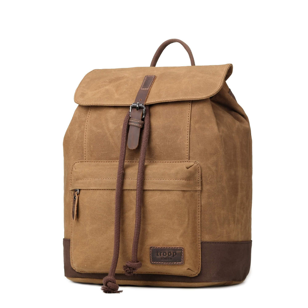 TRP0442 Troop London Heritage Canvas Laptop Backpack, Smart Casual Daypack, Tablet Friendly Backpack