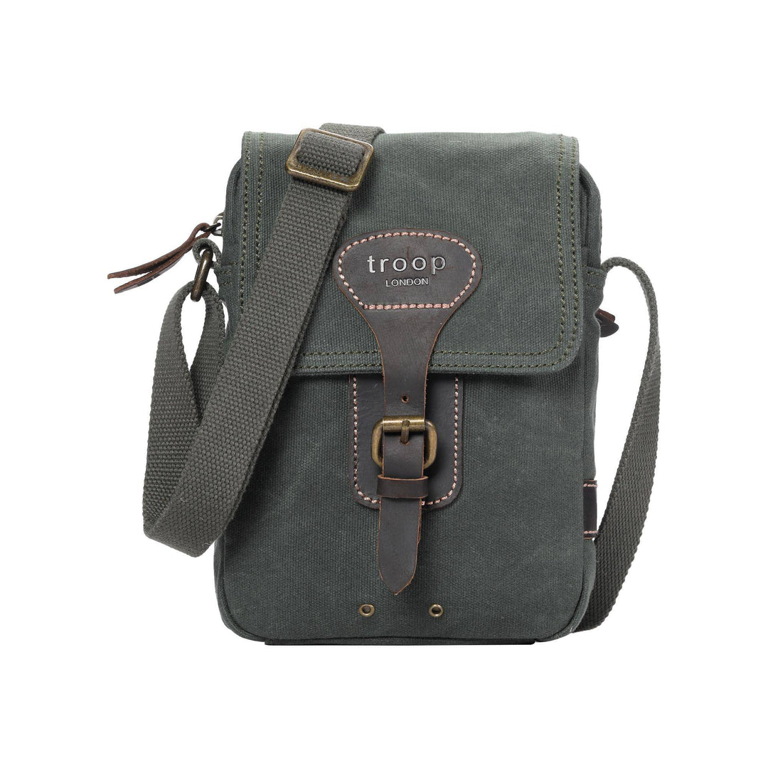 TRP0547 Troop London Heritage Canvas Across body Bag, Small Travel Bag, Shoulder Bag