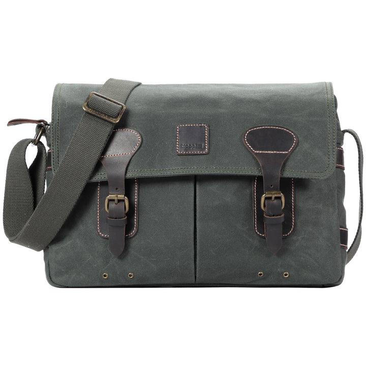 TRP0548 Troop London Heritage Canvas Messenger Bag, Shoulder Bag, 13” Laptop Bag