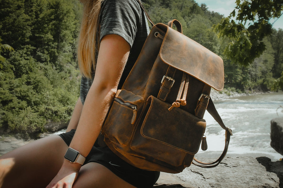 The Hagen Backpack | Vintage Leather Backpack-4