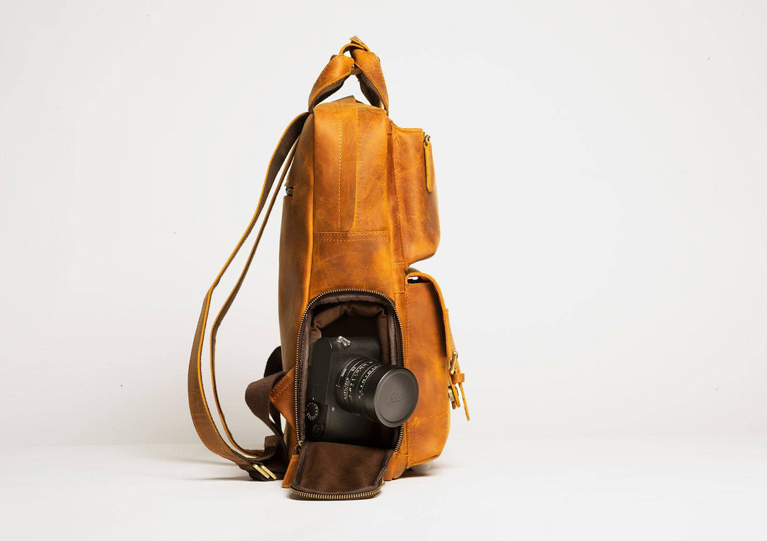 The MANN Bag | Large Capacity Leather Camera Backpack-Shangri-La Fashion