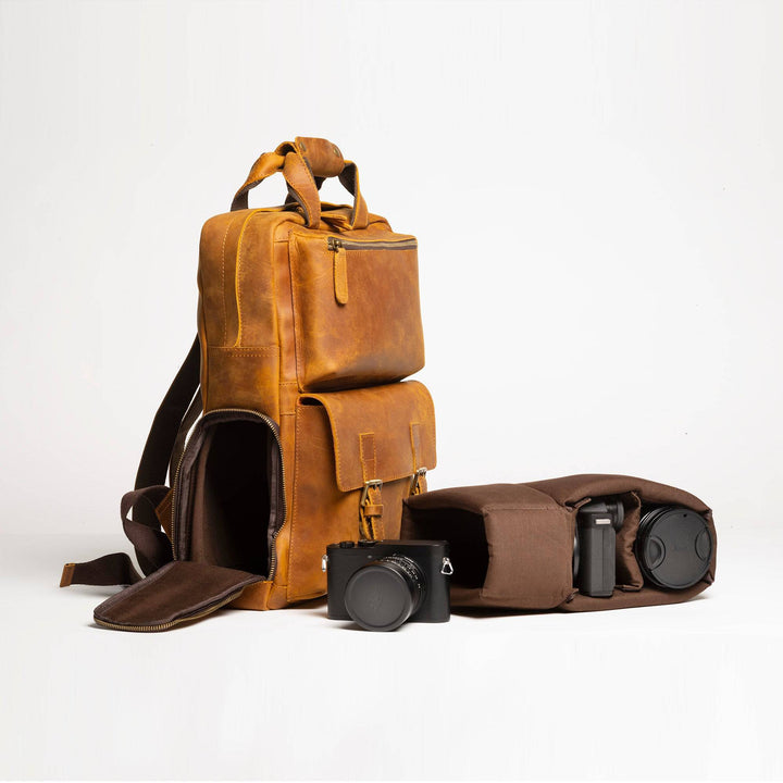 The MANN Bag | Large Capacity Leather Camera Backpack-Shangri-La Fashion