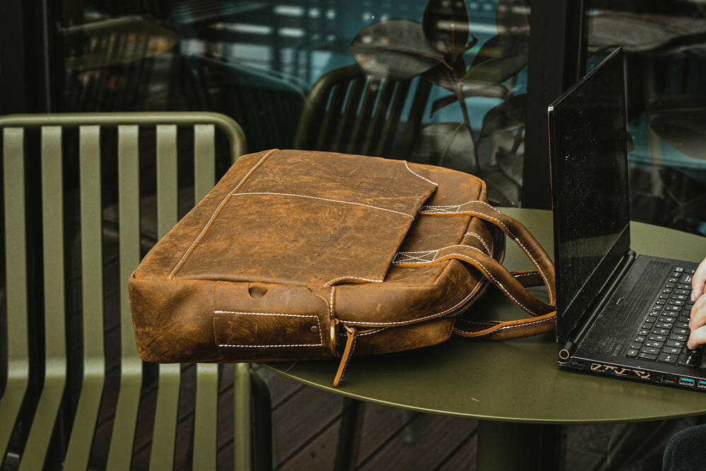The Welch Briefcase | Vintage Leather Messenger Bag-8