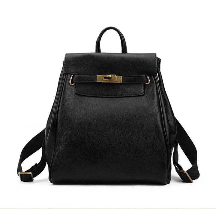 Women's Leather Padlock Backpack-Shangri-La Fashion