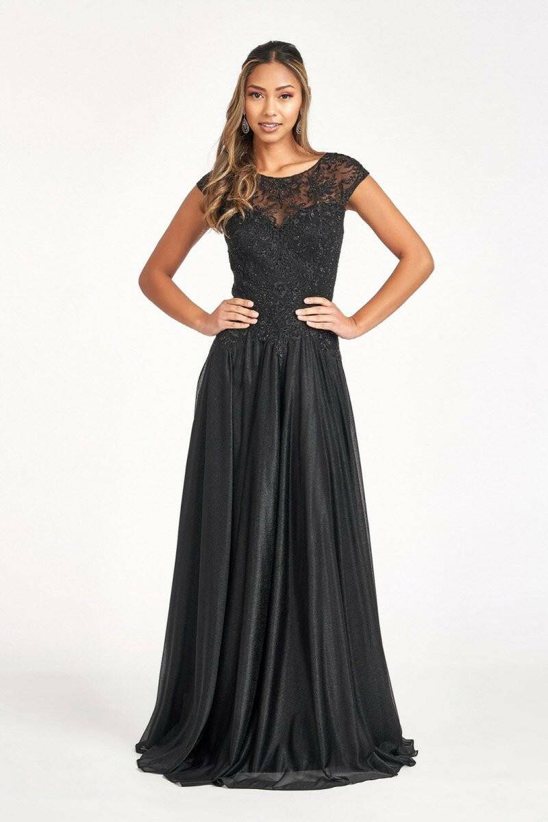 Beads Embellished Embroidered A-line Scoop-Neck Long Mother Of The Bride Dress GLGL3068 Sale-Shangri-La Fashion