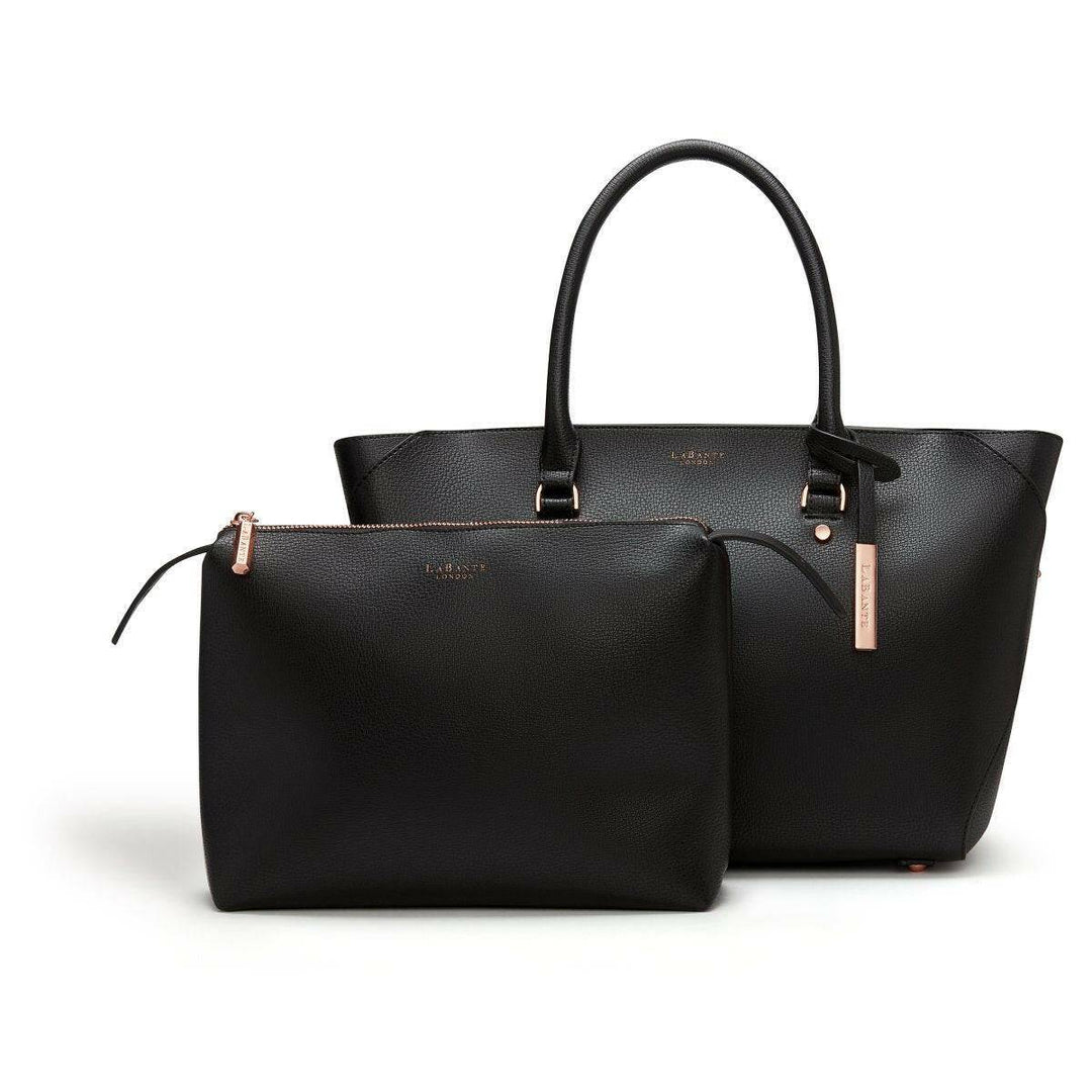 Black - Sophie Vegan Leather Tote Bag-Shangri-La Fashion