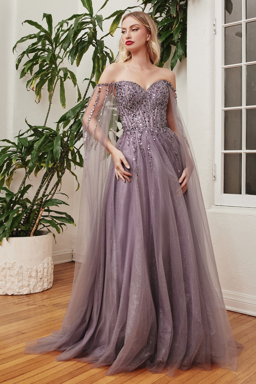 Beaded Strapless Fitted Off Shoulder Long Prom & Bridesmaid Dress CDCD0204-3