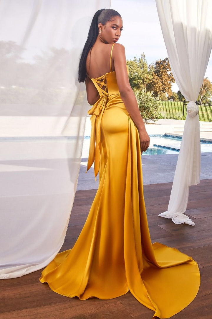 Satin Pleated Embellished Neckline Sweetheart Long Evening Dress CDCD340-2