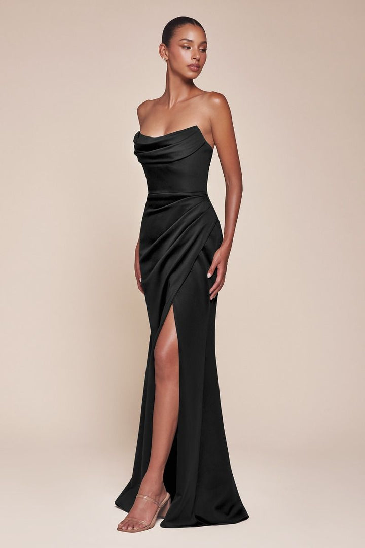 STRAPLESS CHIFFON GOWN CDCD355-2