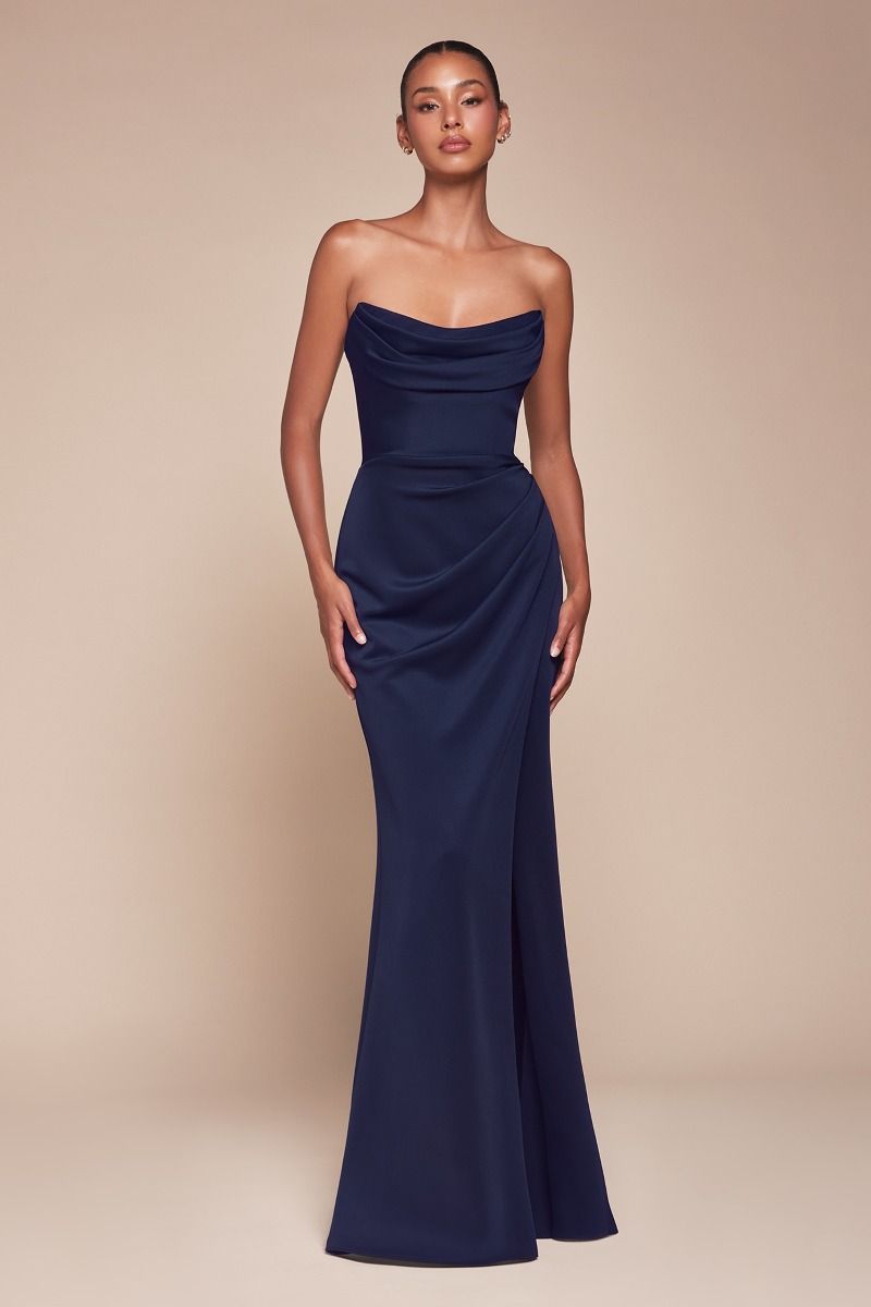 STRAPLESS CHIFFON GOWN CDCD355-4