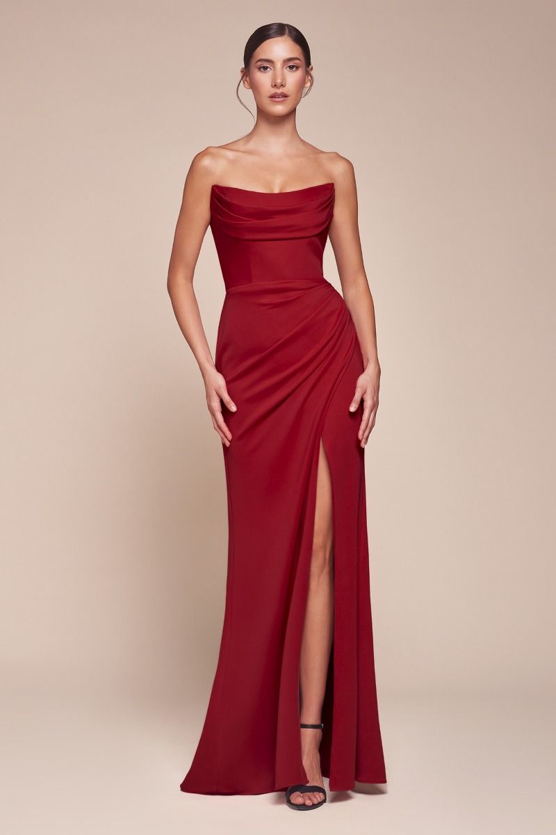 STRAPLESS CHIFFON GOWN CDCD355-0