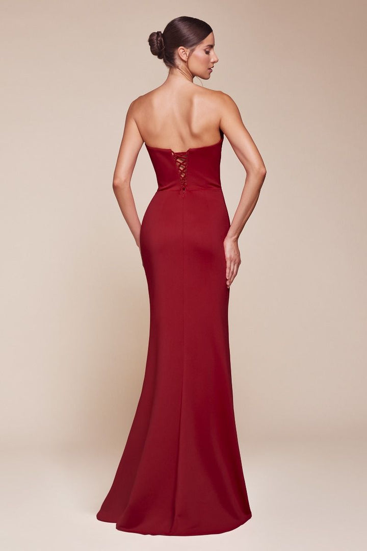 STRAPLESS CHIFFON GOWN CDCD355-1