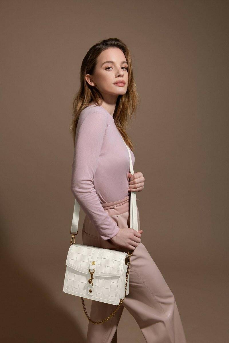 Daisy White Vegan Shoulder & Crossbody Bag-Shangri-La Fashion