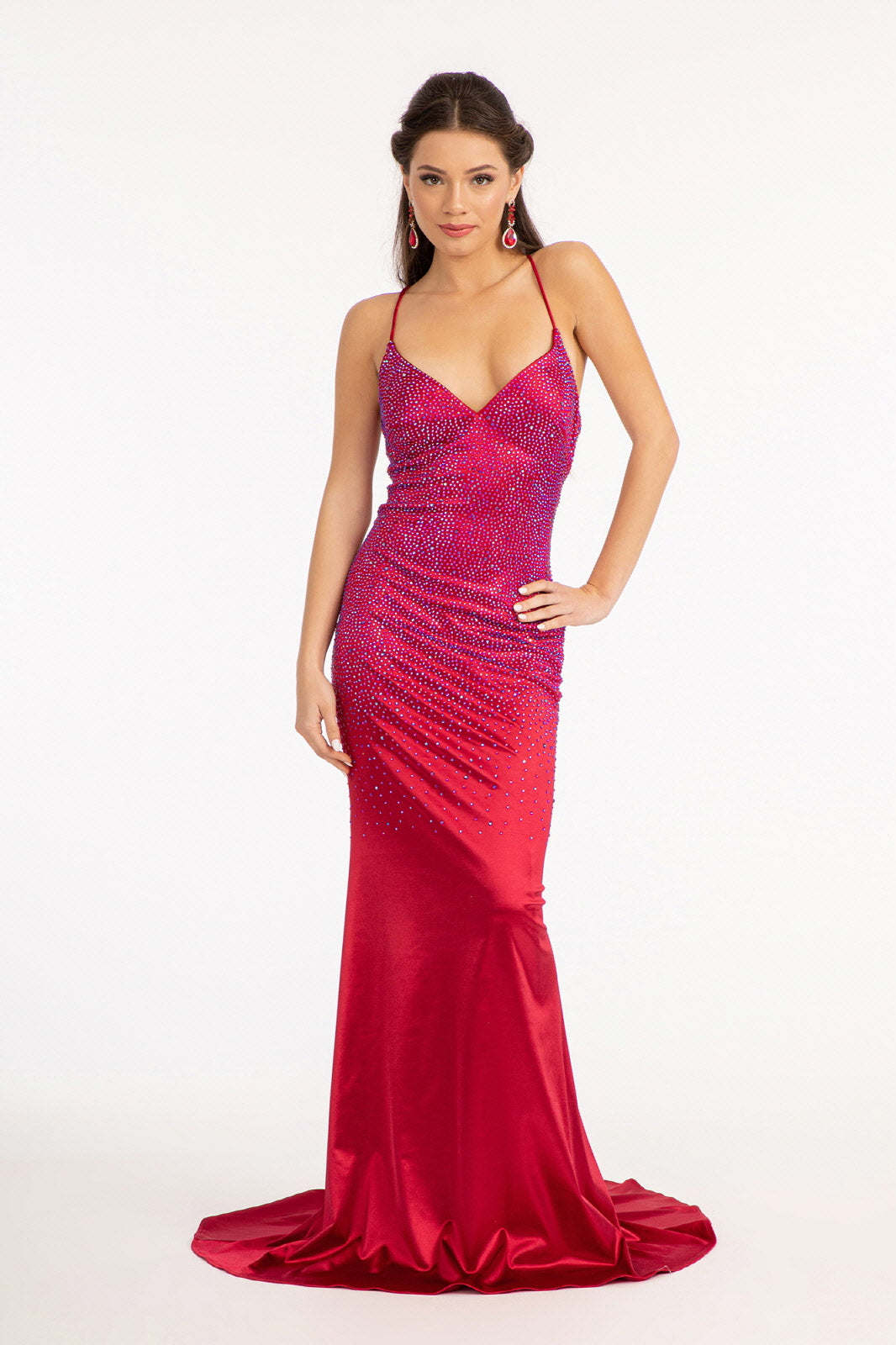 Sweetheart Beads Embellished Satin Mermaid Long Prom Dress GLGL3045-1