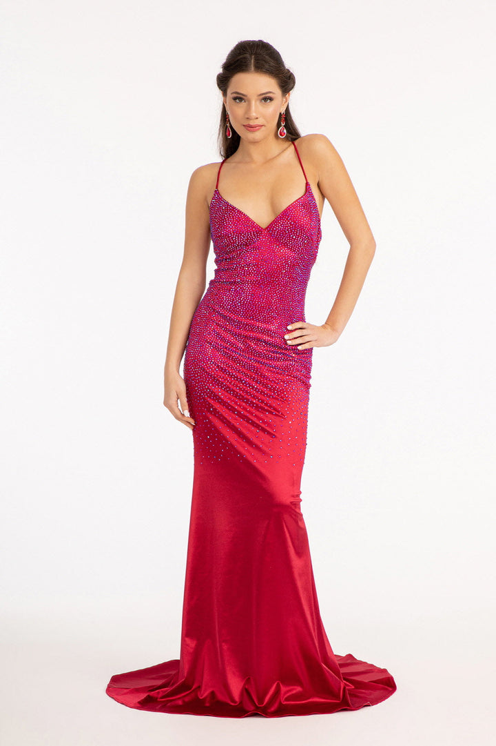 Sweetheart Beads Embellished Satin Mermaid Long Prom Dress GLGL3045-1