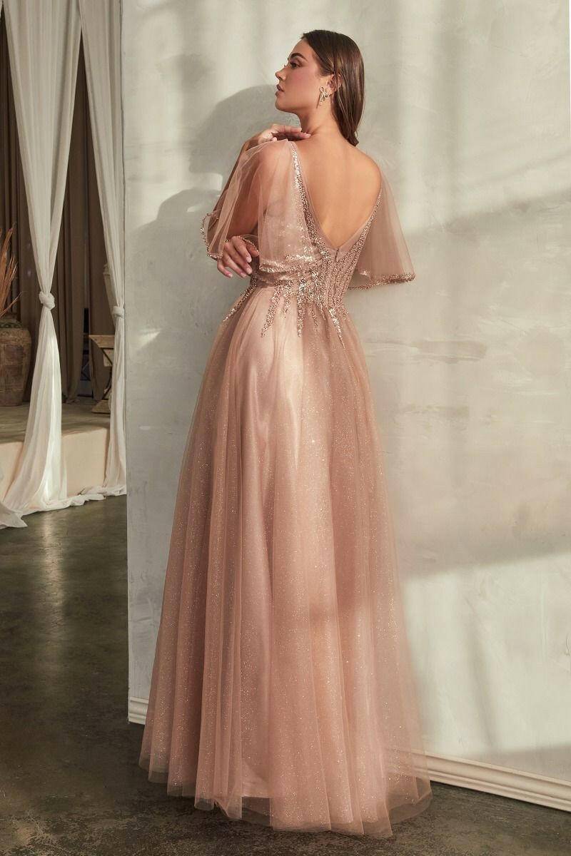 Layered Tulle Skirt A-Line Embroidered Bodice Long Mother Of The Bride Dress CDCD0175 Sale-Shangri-La Fashion