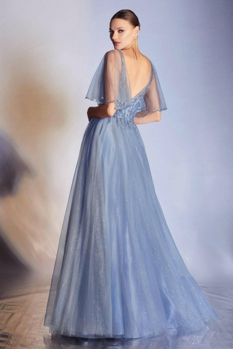 Layered Tulle Skirt A-Line Embroidered Bodice Long Mother Of The Bride Dress CDCD0175 Sale-Shangri-La Fashion