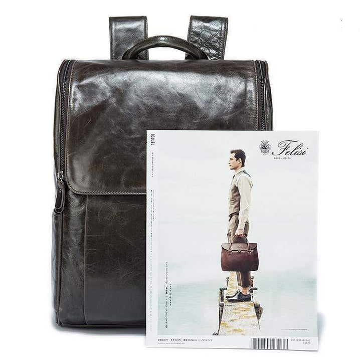 Men's Leather backpack-Shangri-La Fashion