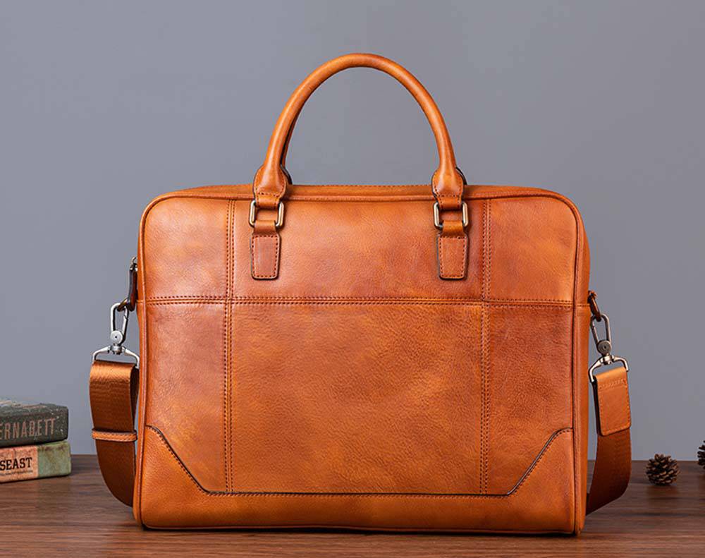 Mens Vintage Leather Buiness Briefcase Shoulder Cross Body Bag   2855-7