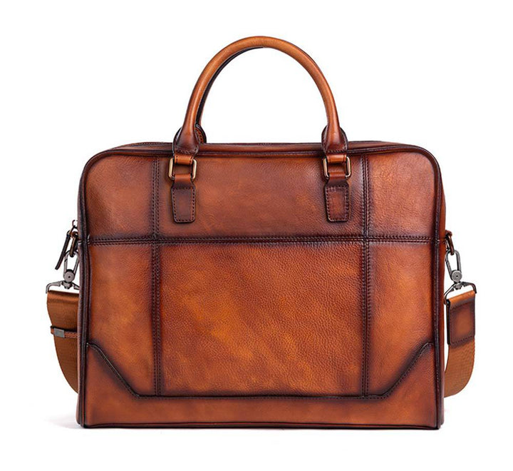 Mens Vintage Leather Buiness Briefcase Shoulder Cross Body Bag   2855-1