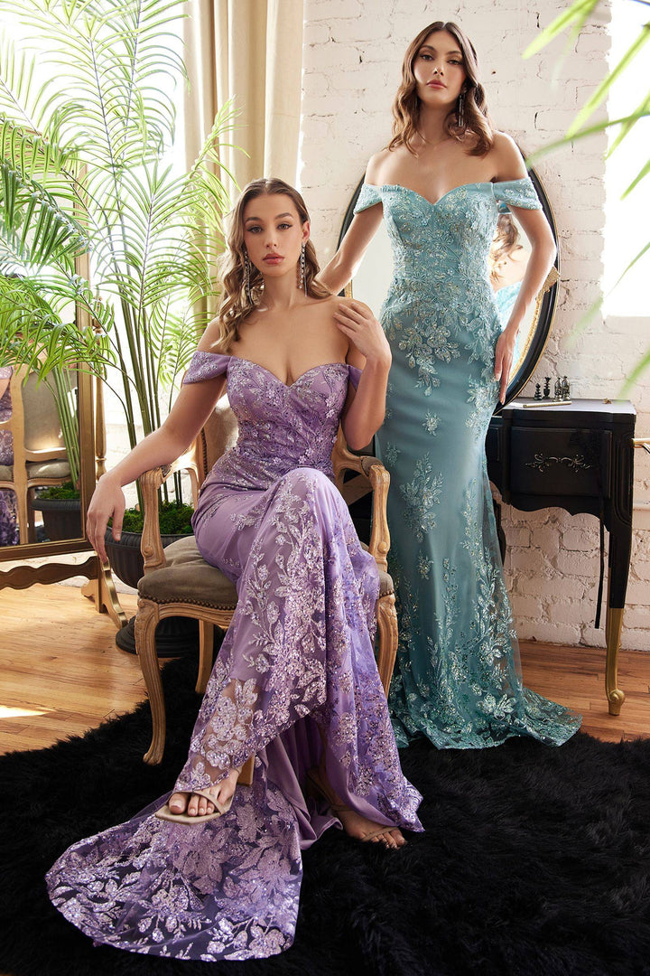 Embellished Off The Shoulder Mermaid Long Prom Dress CDOC014