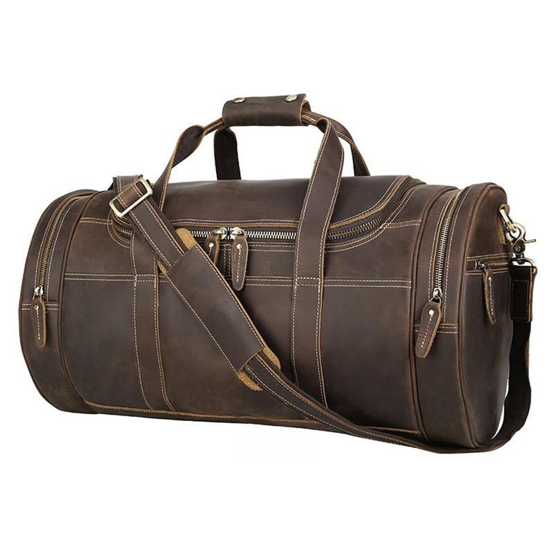 The Wainwright Weekender | Round  Vintage Leather Weekender-0