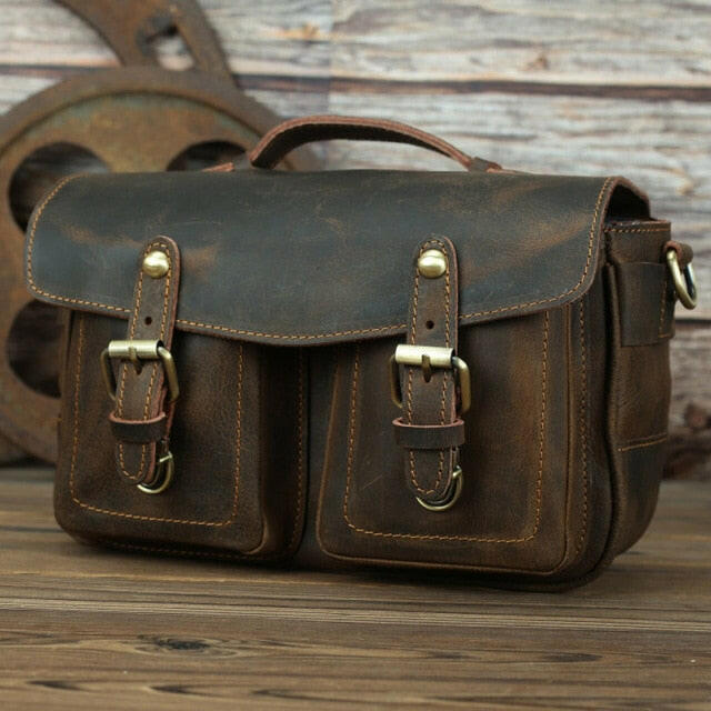 The Faust Leather Camera Bag | Crossbody Vintage Camera Messenger Bag-1