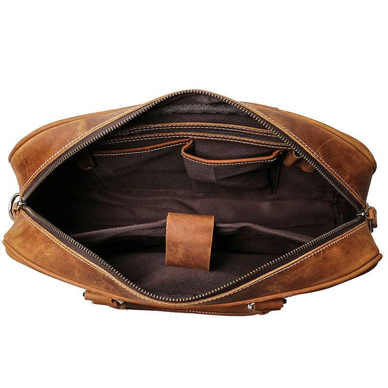 The Bjorn Leather Laptop Bag | Vintage Leather Briefcase-Shangri-La Fashion