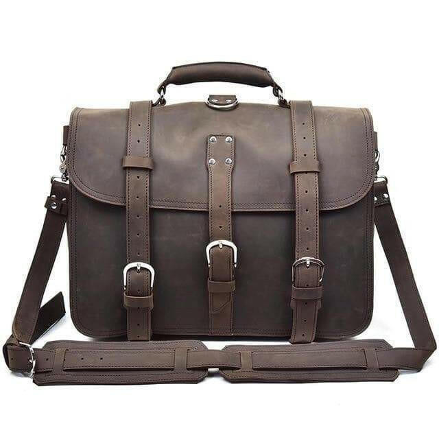 The Gustav Messenger Bag | Large Capacity Vintage Leather Messenger Bag-1