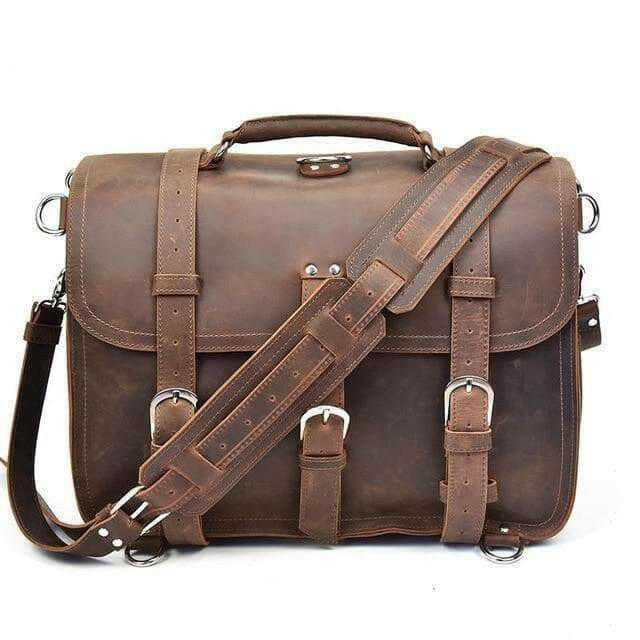 The Gustav Messenger Bag | Large Capacity Vintage Leather Messenger Bag-0