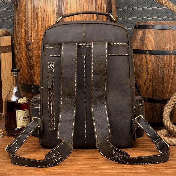 The Langley Backpack | Genuine Vintage Leather Backpack-4