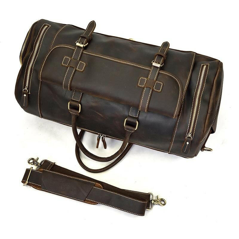 The Bard Weekender | Handmade Leather Duffle Bag-4