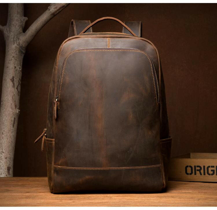 The Vernon Backpack | Genuine Vintage Leather Minimalist Backpack-19