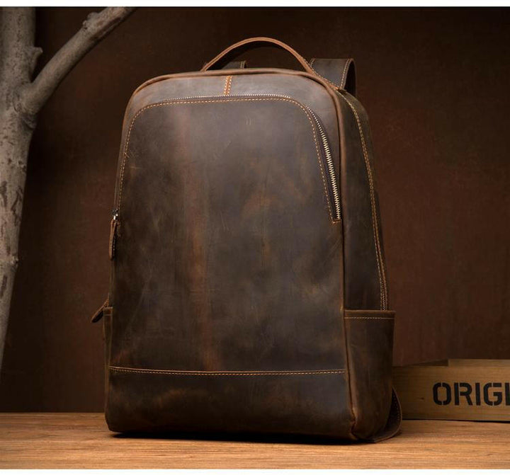 The Vernon Backpack | Genuine Vintage Leather Minimalist Backpack-2