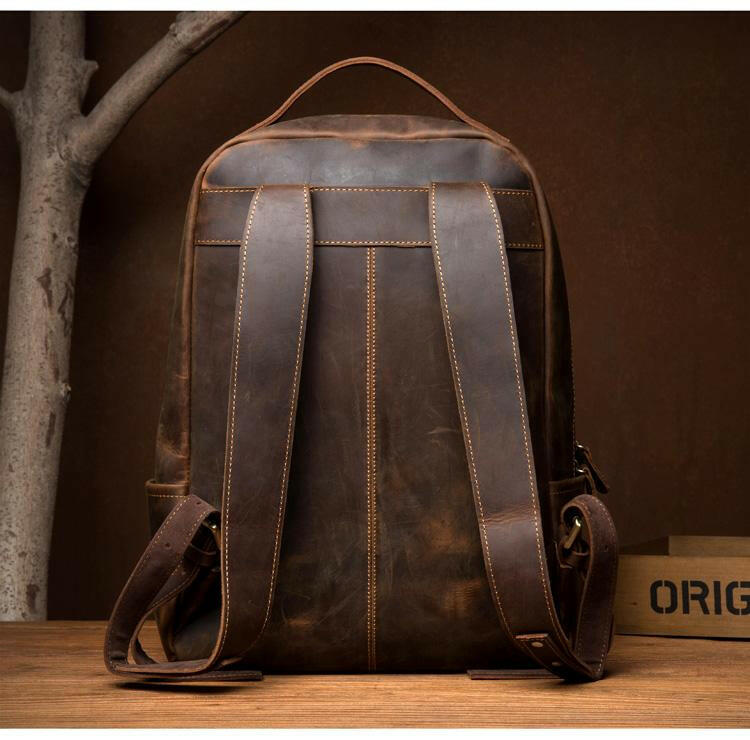 The Vernon Backpack | Genuine Vintage Leather Minimalist Backpack-15