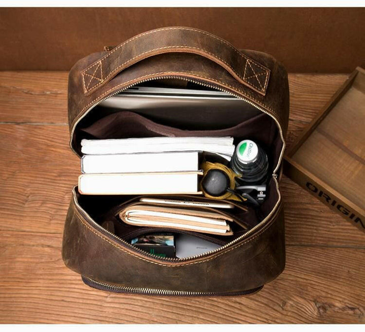 The Vernon Backpack | Genuine Vintage Leather Minimalist Backpack-14