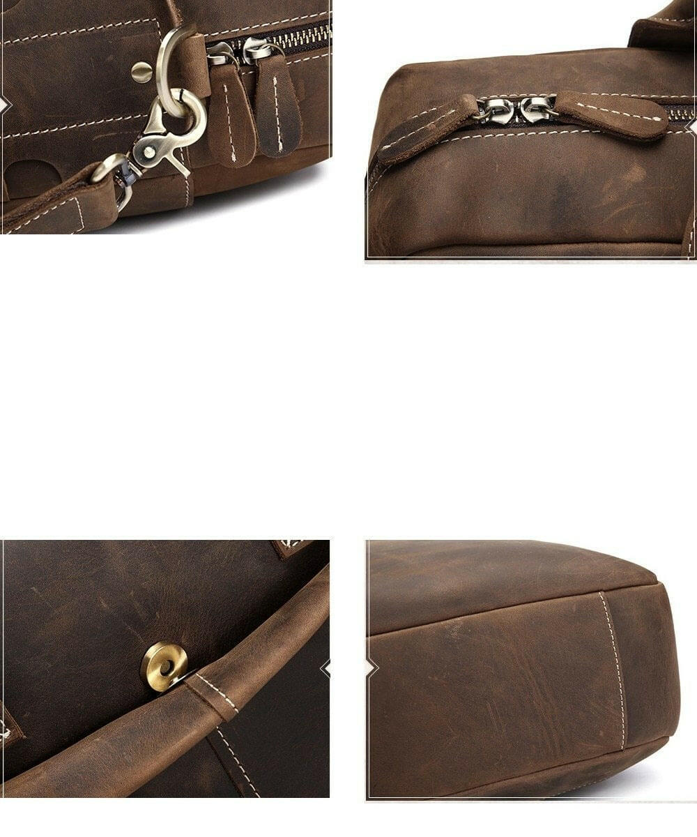 The Welch Briefcase | Vintage Leather Messenger Bag-5
