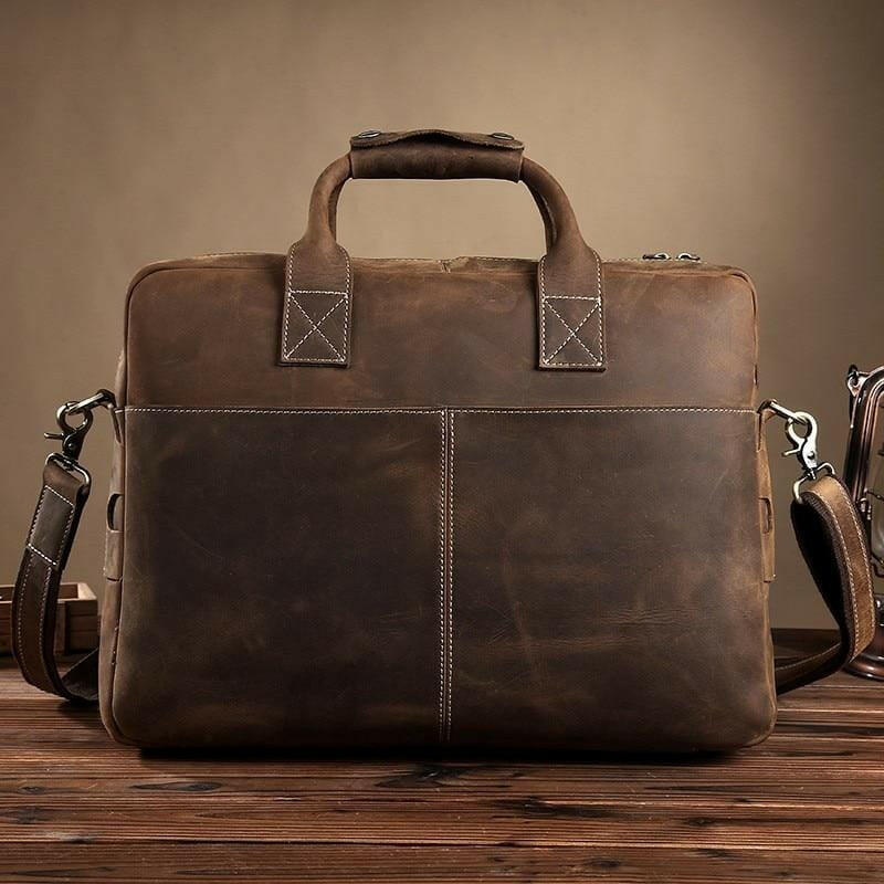 The Welch Briefcase | Vintage Leather Messenger Bag-4