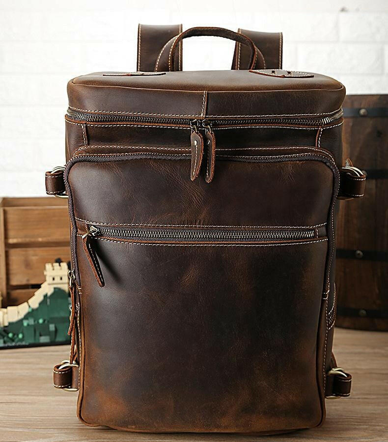 The Raoul Backpack | Handmade Vintage Leather Backpack-3