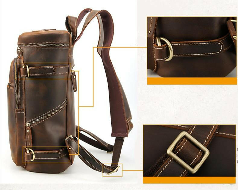 The Raoul Backpack | Handmade Vintage Leather Backpack-11