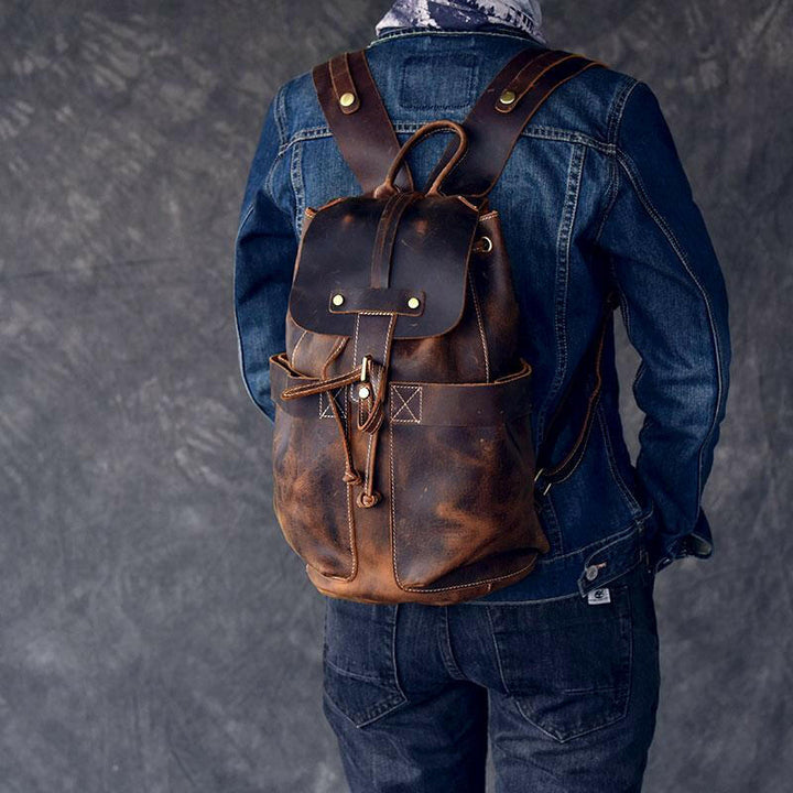 The Olaf Rucksack | Vintage Leather Travel Backpack-5
