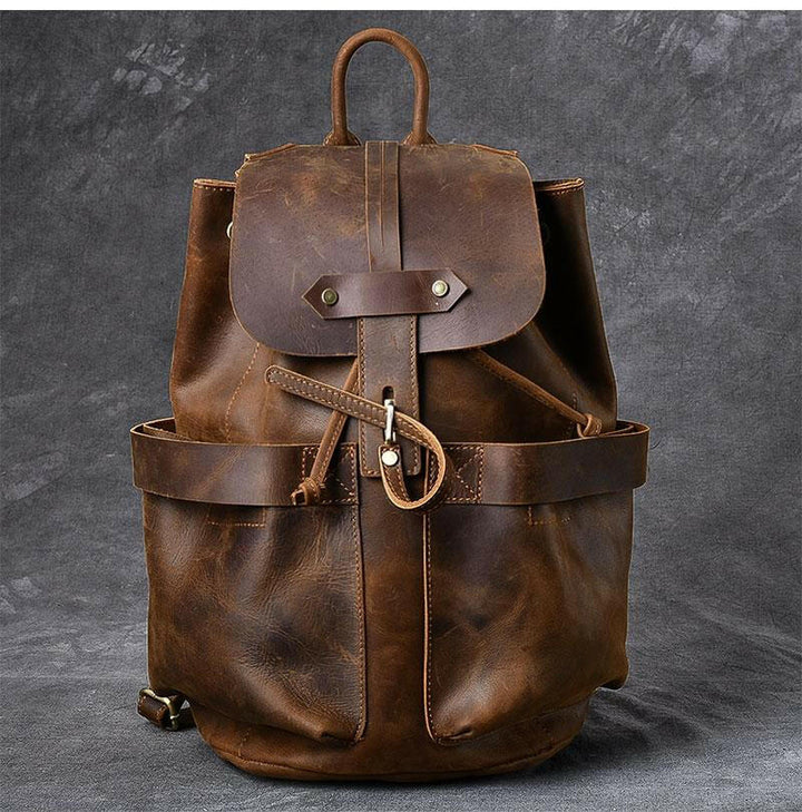 The Olaf Rucksack | Vintage Leather Travel Backpack-10