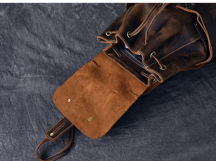 The Olaf Rucksack | Vintage Leather Travel Backpack-13