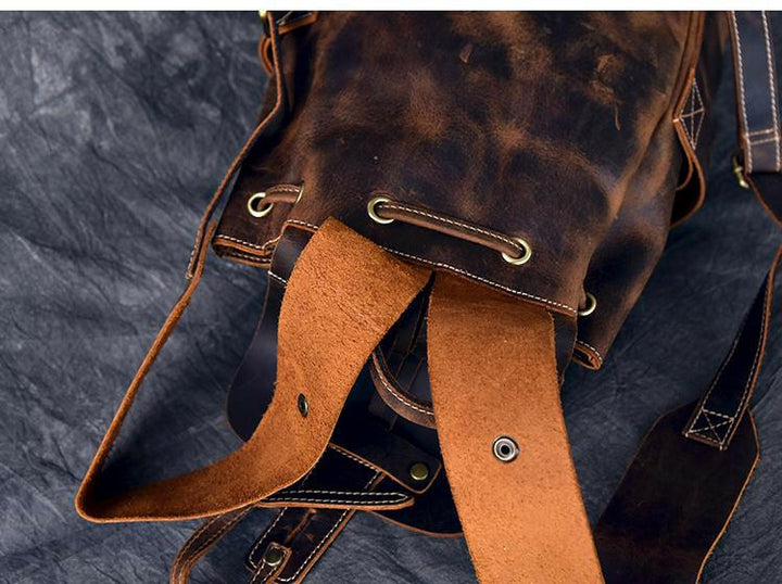 The Olaf Rucksack | Vintage Leather Travel Backpack-9