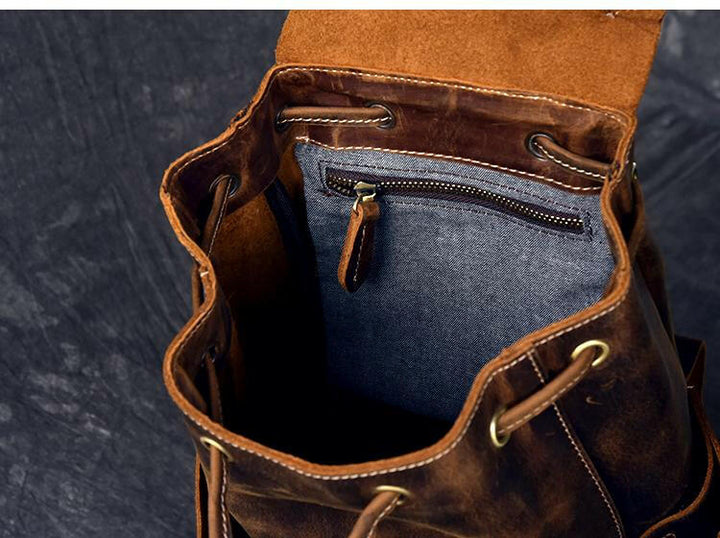 The Olaf Rucksack | Vintage Leather Travel Backpack-7